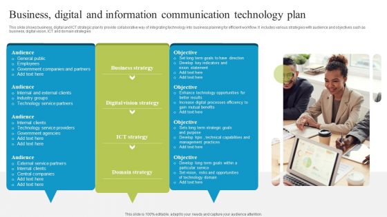 Business Digital And Information Communication Technology Plan Graphics PDF