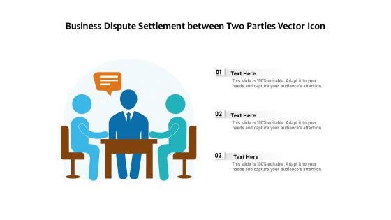 Business Dispute Settlement Between Two Parties Vector Icon Ppt PowerPoint Presentation File Guide PDF