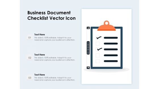 Business Document Checklist Vector Icon Ppt PowerPoint Presentation Gallery Demonstration PDF