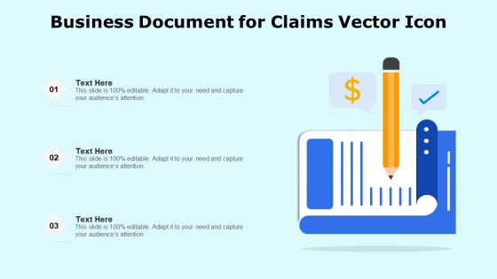 Business Document For Claims Vector Icon Ppt PowerPoint Presentation File Sample PDF