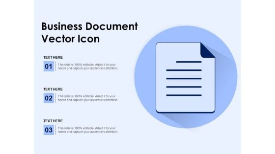 Business Document Vector Icon Ppt PowerPoint Presentation Portfolio Example PDF