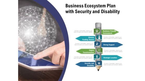 Business Ecosystem Plan With Security And Disability Ppt PowerPoint Presentation File Example PDF
