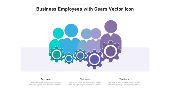 Business Employees With Gears Vector Icon Ppt PowerPoint Presentation Gallery Layout PDF