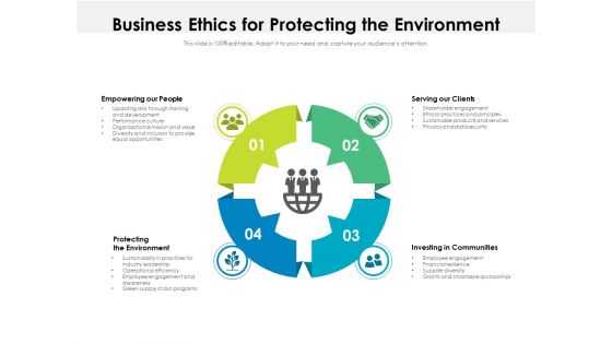 Business Ethics For Protecting The Environment Ppt PowerPoint Presentation File Styles PDF