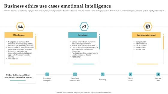 Business Ethics Use Cases Emotional Intelligence Brochure PDF