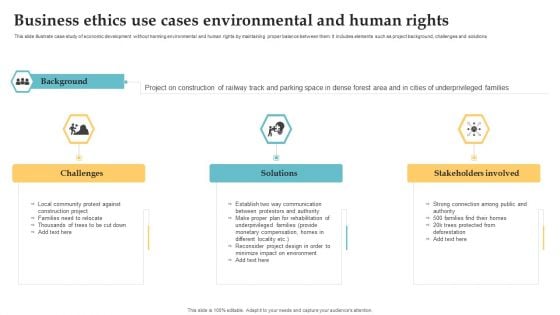 Business Ethics Use Cases Environmental And Human Rights Introduction PDF