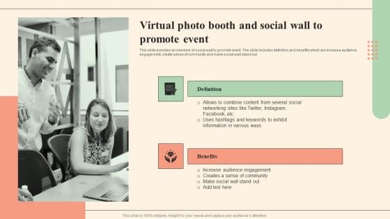 Business Event Day Activities Virtual Photo Booth And Social Wall To Promote Slides PDF