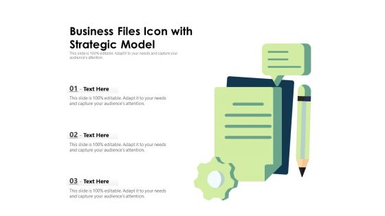 Business Files Icon With Strategic Model Ppt PowerPoint Presentation File Files PDF