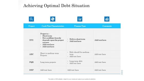 Business Finance Options Debt Vs Equity Achieving Optimal Debt Situation Microsoft PDF