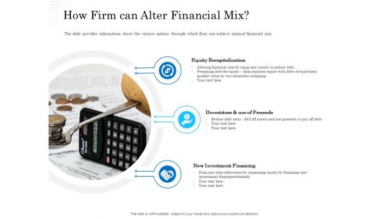 Business Finance Options Debt Vs Equity How Firm Can Alter Financial Mix Ppt Visual Aids Example File PDF