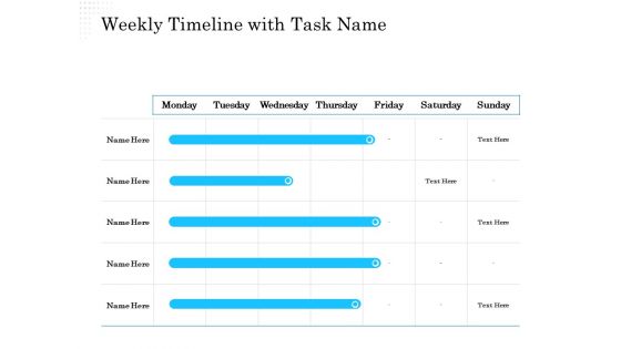Business Finance Options Debt Vs Equity Weekly Timeline With Task Name Information PDF