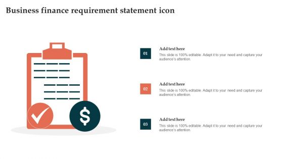 Business Finance Requirement Statement Icon Information PDF