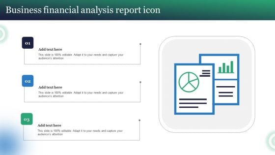 Business Financial Analysis Report Icon Portrait PDF