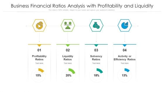 Business Financial Ratios Analysis With Profitability And Liquidity Ppt PowerPoint Presentation File Elements PDF