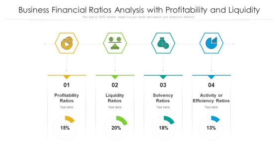 Business Financial Ratios Analysis With Profitability And Liquidity Ppt PowerPoint Presentation File Elements PDF