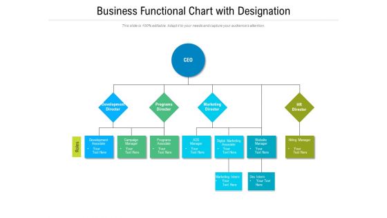 Business Functional Chart With Designation Ppt PowerPoint Presentation Icon Layouts PDF