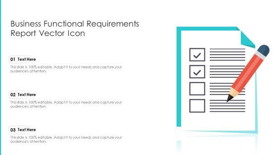 Business Functional Requirements Report Vector Icon Ppt Portfolio Infographic Template PDF