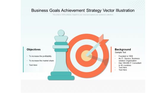 Business Goals Achievement Strategy Vector Illustration Ppt PowerPoint Presentation File Design Inspiration PDF