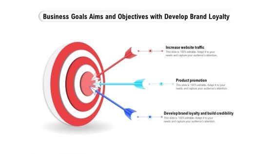 Business Goals Aims And Objectives With Develop Brand Loyalty Ppt Pictures Templates PDF