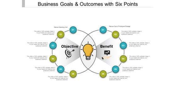 Business Goals And Outcomes With Six Points Ppt PowerPoint Presentation File Templates Business Goals And Outcomes With Six Points Ppt PowerPoint Presentation File Templates