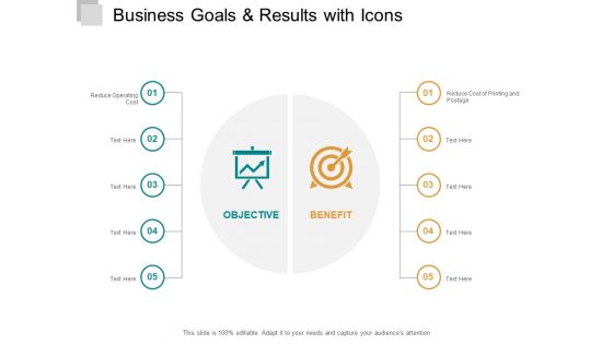 Business Goals And Results With Icons Ppt PowerPoint Presentation Infographic Template Mockup