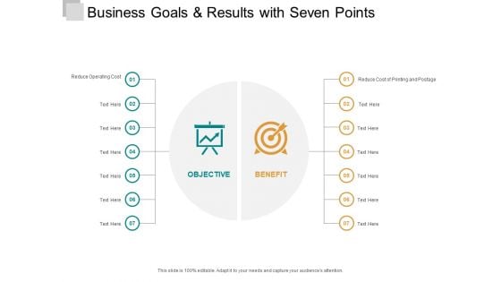 Business Goals And Results With Seven Points Ppt PowerPoint Presentation Slides Show