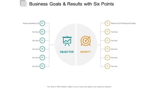 Business Goals And Results With Six Points Ppt PowerPoint Presentation Infographic Template Shapes