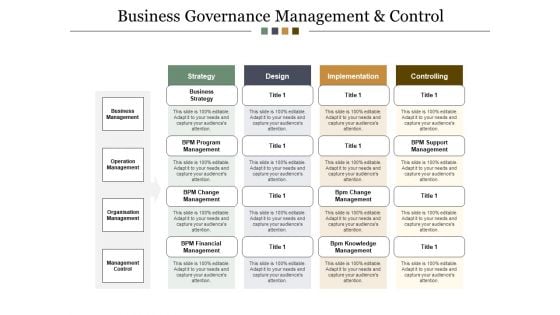 Business Governance Management And Control Ppt Powerpoint Presentation Infographics Background Images