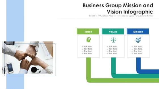 Business Group Mission And Vision Infographic Ppt PowerPoint Presentation File Graphics Template PDF
