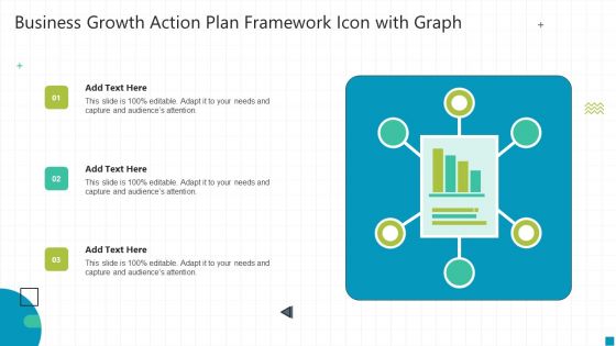 Business Growth Action Plan Framework Icon With Graph Ppt Infographics Background PDF