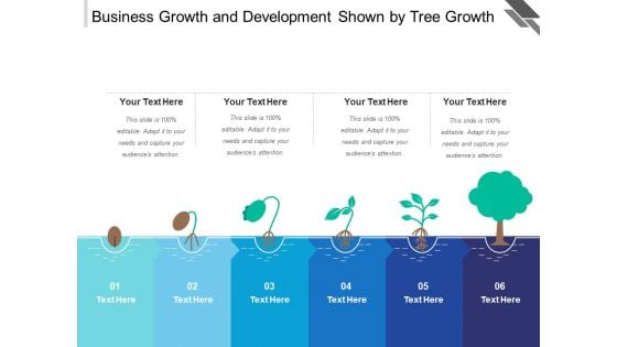 Business Growth And Development Shown By Tree Growth Ppt PowerPoint Presentation File Themes PDF