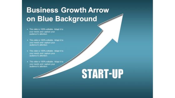 Business Growth Arrow On Blue Background Ppt PowerPoint Presentation Infographics Graphics Pictures