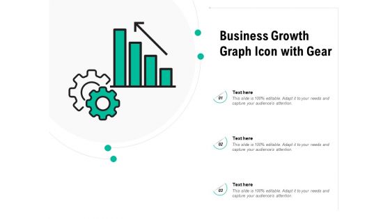 Business Growth Graph Icon With Gear Ppt PowerPoint Presentation Ideas Clipart Images PDF