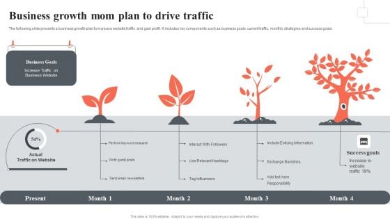 Business Growth Mom Plan To Drive Traffic Graphics PDF