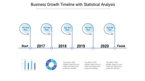 Business Growth Timeline With Statistical Analysis Ppt PowerPoint Presentation Professional Inspiration PDF