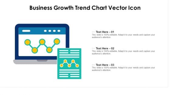 Business Growth Trend Chart Vector Icon Ppt Ideas Aids PDF
