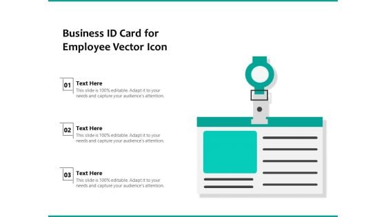 Business ID Card For Employee Vector Icon Ppt PowerPoint Presentation Inspiration Aids PDF