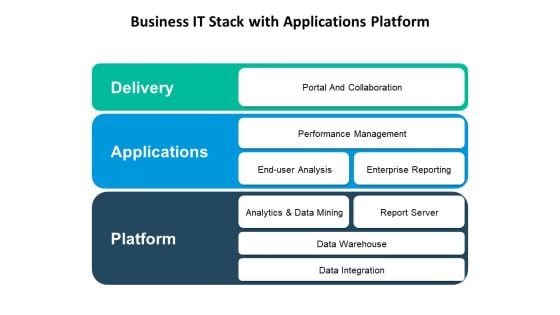 Business IT Stack With Applications Platform Ppt PowerPoint Presentation Inspiration Influencers PDF