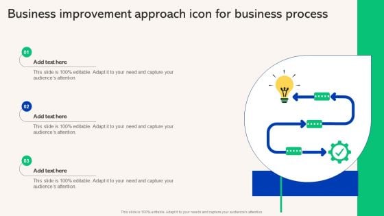 Business Improvement Approach Icon For Business Process Guidelines PDF