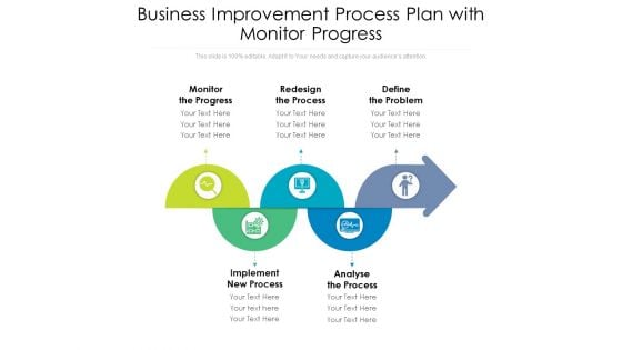 Business Improvement Process Plan With Monitor Progress Ppt PowerPoint Presentation Inspiration Introduction PDF