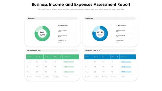 Business Income And Expenses Assessment Report Ppt PowerPoint Presentation Gallery Samples PDF