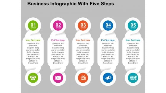 Business Infographic With Five Steps Powerpoint Templates