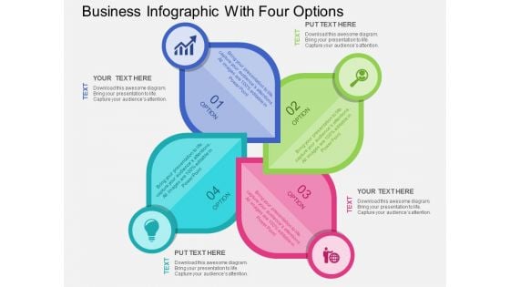 Business Infographic With Four Options Powerpoint Templates