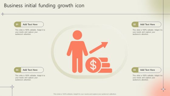 Business Initial Funding Growth Icon Summary PDF