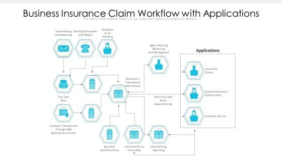 Business Insurance Claim Workflow With Applications Ppt PowerPoint Presentation Summary Design Templates PDF