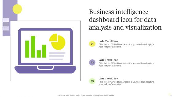 Business Intelligence Dashboard Icon For Data Analysis And Visualization Information PDF