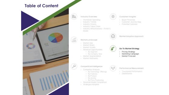 Business Intelligence Report Table Of Content Strategy Ppt Gallery Example PDF