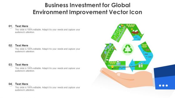 Business Investment For Global Environment Improvement Vector Icon Ppt PowerPoint Presentation Gallery Example PDF