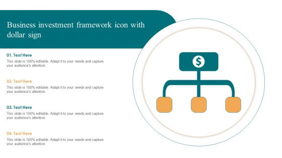 Business Investment Framework Icon With Dollar Sign Professional PDF