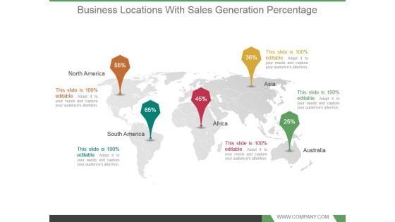 Business Locations With Sales Generation Percentage Good Ppt Example